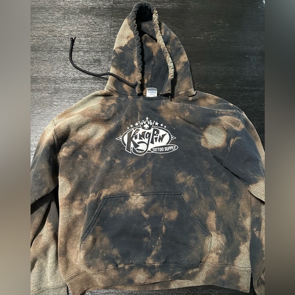 Kingpin Tattoo Supply Bleach Dye Hoodie - Picture 1 of 2